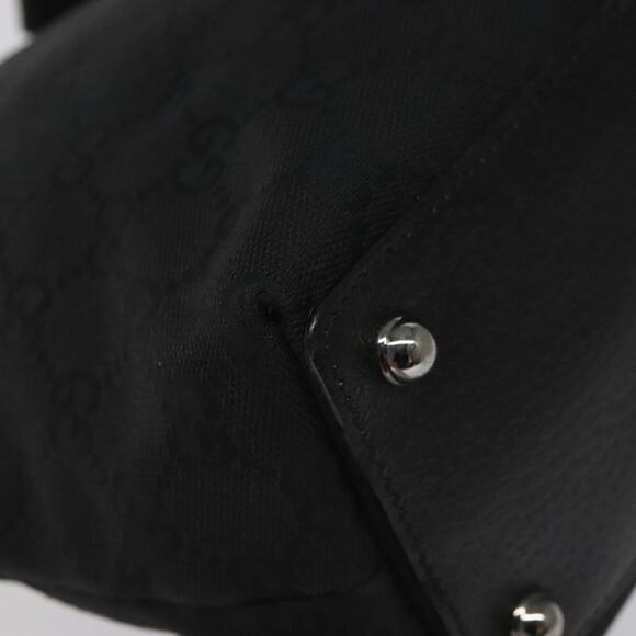 GUCCI GG Canvas Tote Bag Black Silver - Picture 13 of 16